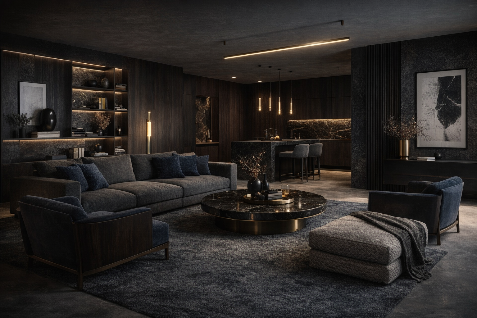 Studio preliminare di stile e materiali per progetto d'interni